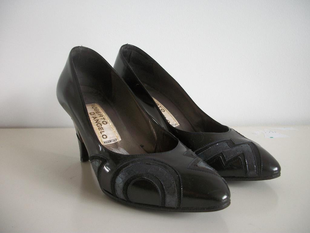 Pumps Naaldhak - Roberto d Angelo 36 - Zwart Lak leer - zgan, Kleding | Dames, Roberto d Angelo, Zwart, Ophalen of Verzenden, Zo goed als nieuw