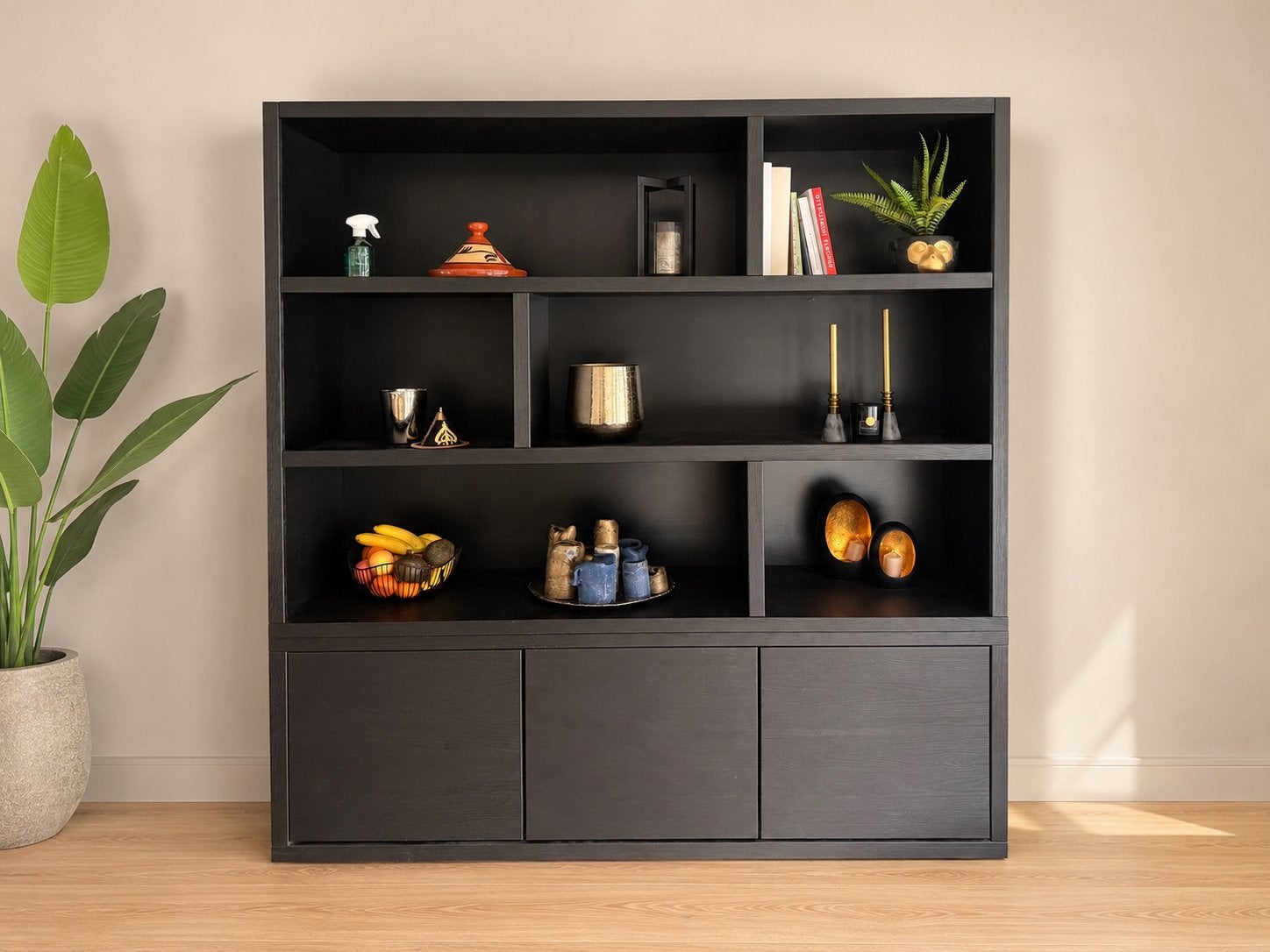 Zwarte kast Haco 190cm, Ophalen, 50 tot 100 cm, Zo goed als nieuw, 25 tot 50 cm