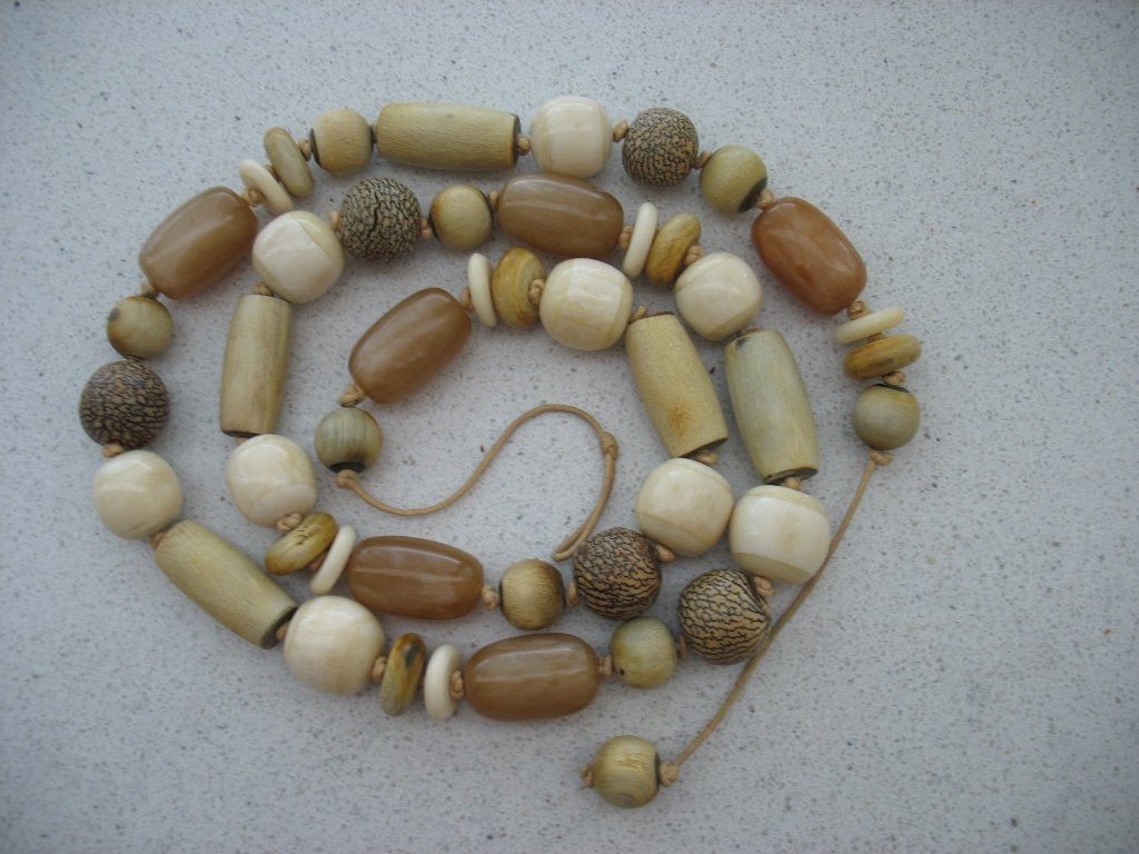 Ketting Handels Kralen Bohemian Tribal Etnisch *op Koord, Ophalen of Verzenden, Overige materialen, Ketting