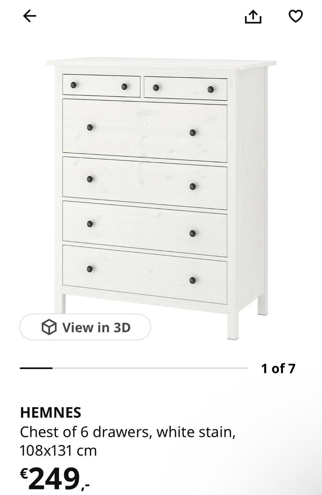 IKEA Hemnes ladeskast x2 (hout, 6 lades) - zo goed als neu, Huis en Inrichting, Kasten | Ladekasten, Ophalen, 5 laden of meer