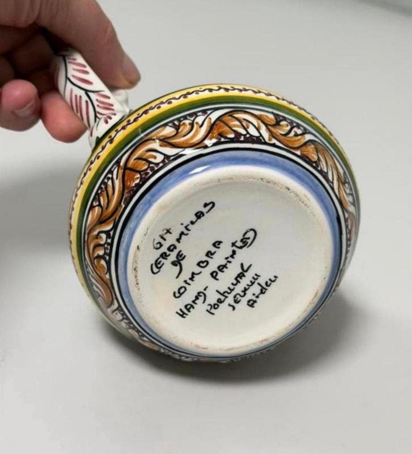 Prachtige Vintage Handgeschilderde Coimbra Suikerpot – 15 cm, Ophalen of Verzenden