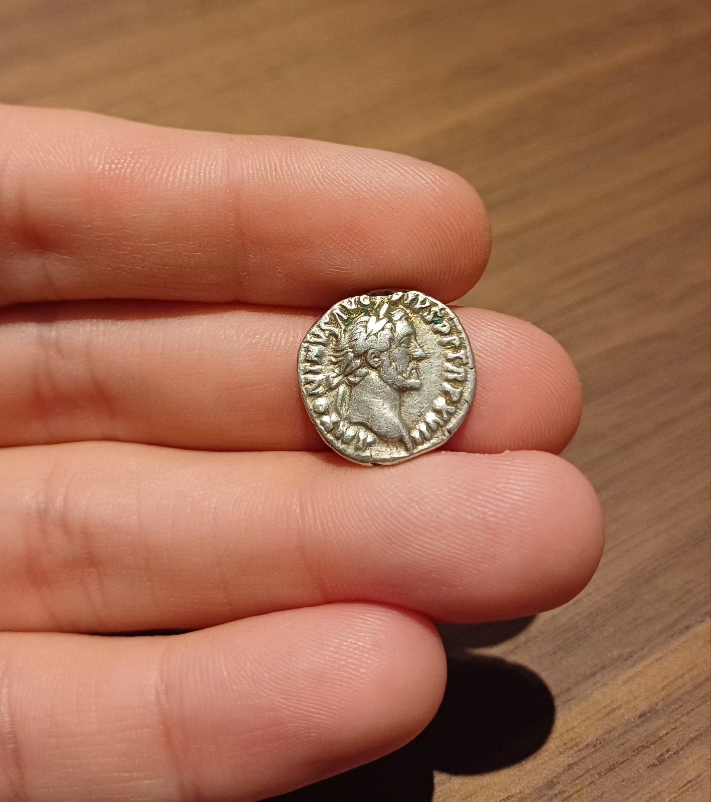Antoninus Pius denarius. inc houdertje, Postzegels en Munten, Munten | Europa | Niet-Euromunten, Ophalen of Verzenden, Overige landen