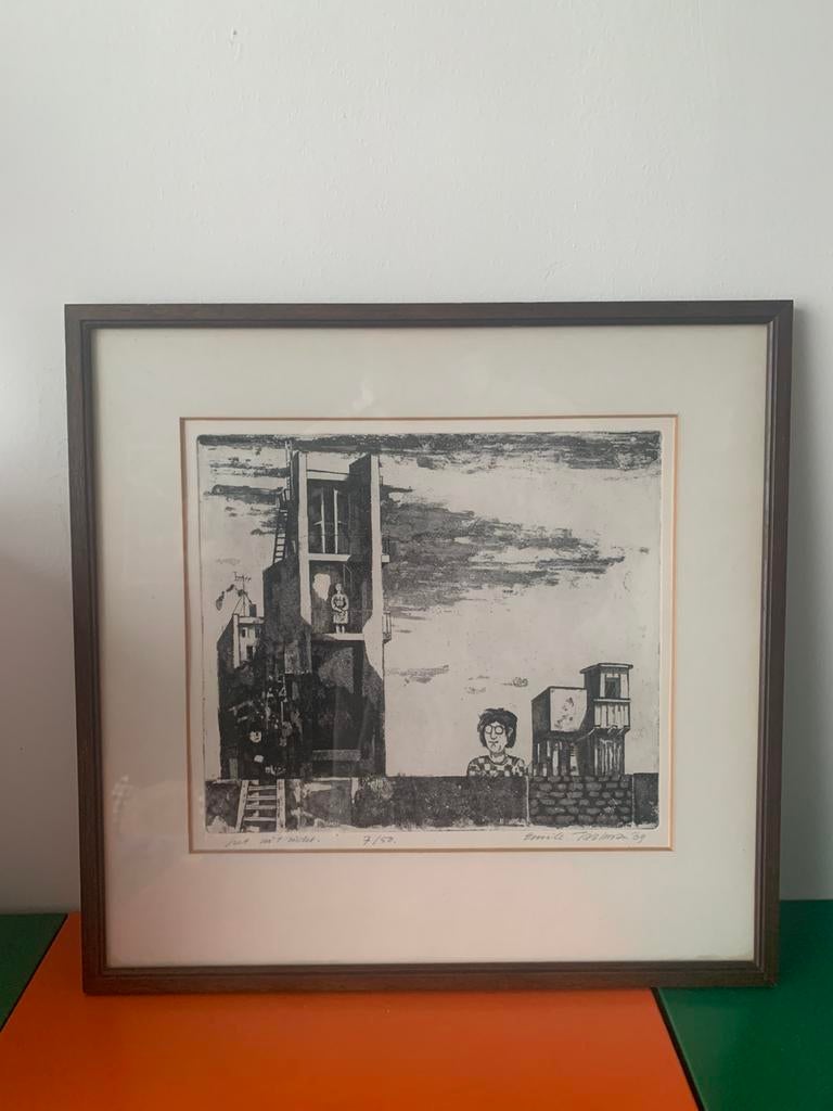 Unieke ets Emile Taalman 1969, Antiek en Kunst, Kunst | Etsen en Gravures, Ophalen of Verzenden