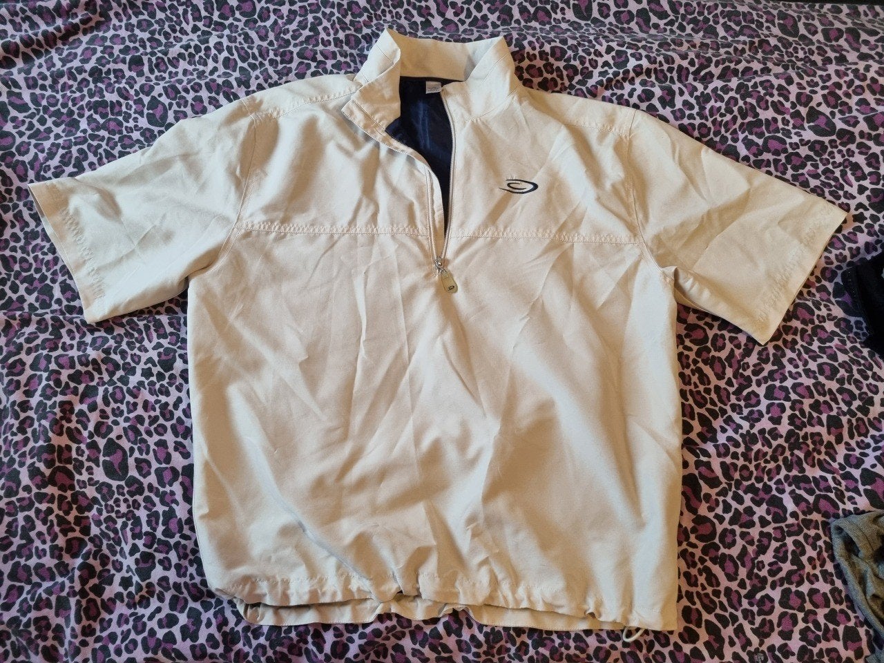 Oakley Windjack Beige maat M heren crane golf top shirt zgan, Oakley, Maat 48/50 (M), Beige, Ophalen of Verzenden