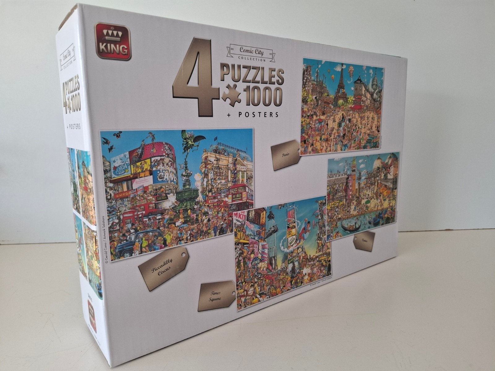 King Comic City Collection 4 Puzzels 1000 stukjes, Ophalen of Verzenden, Meer dan 50 stukjes, Zo goed als nieuw, 6 jaar of ouder