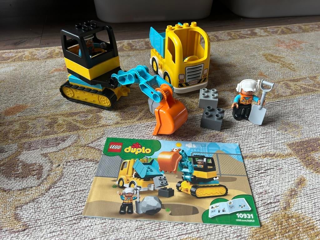Lego DUPLO Truck & Graafmachine set 10931 bouwvoertuigen, Ophalen of Verzenden, Compleet, Duplo, Complete set