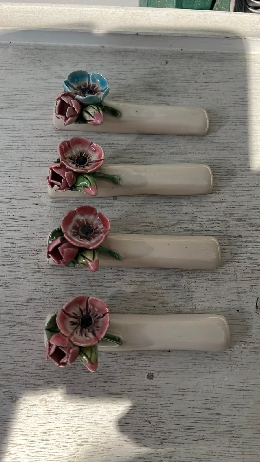 4x prachtige messenleggers bloem, Ophalen of Verzenden