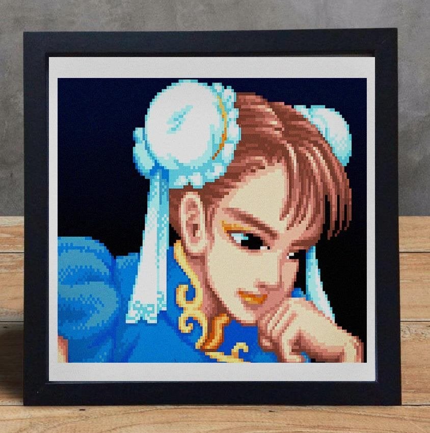 STREET FIGHTER 2 CHUN LI Pixel Art Arcade Print poster