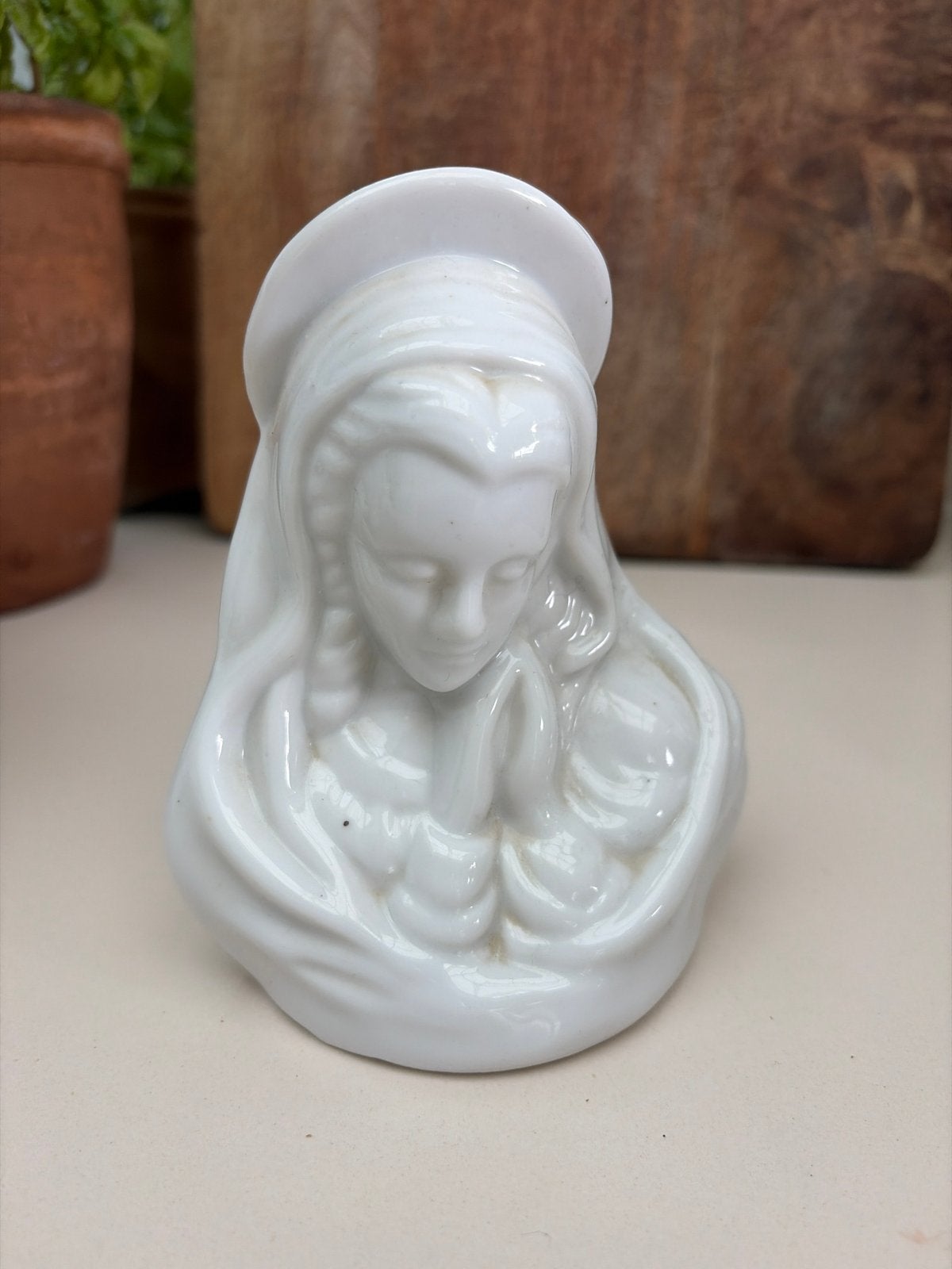 Vintage Maria met kindje Jezus beeldje - wit porselein, Antiek en Kunst, Ophalen of Verzenden