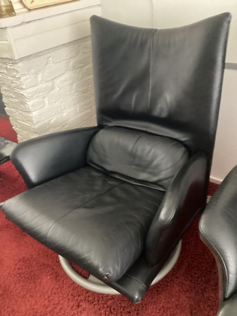 Rolf Benz Torino design relax leer draaifauteuil,goede staat, Huis en Inrichting, Fauteuils, Ophalen of Verzenden, Zo goed als nieuw