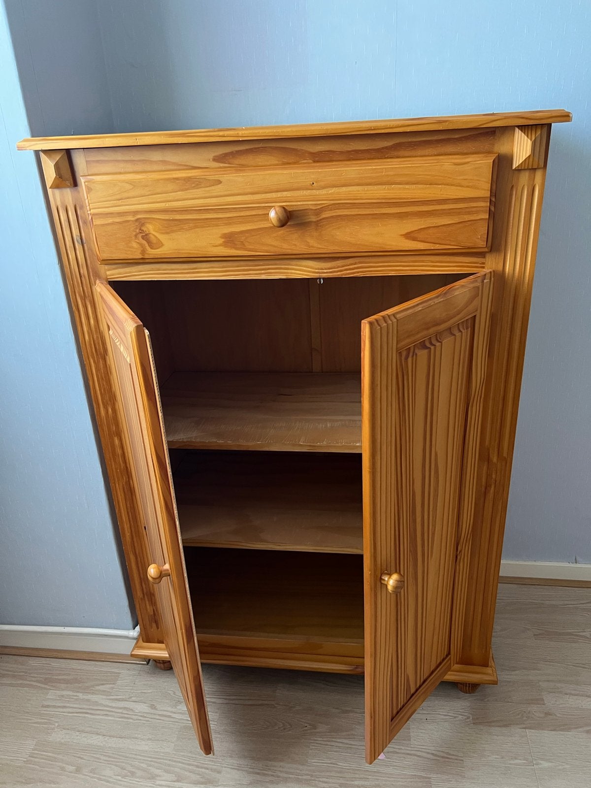 Brocante Houten kastje met lade en deurtjes meidenkast, Ophalen, Gebruikt