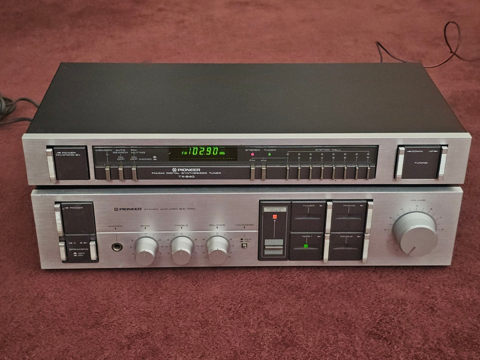 Pioneer versterker SA-740 + tuner TX-940 i.z.g.st., Gebruikt, Tuner of Radio, Pioneer, Losse componenten