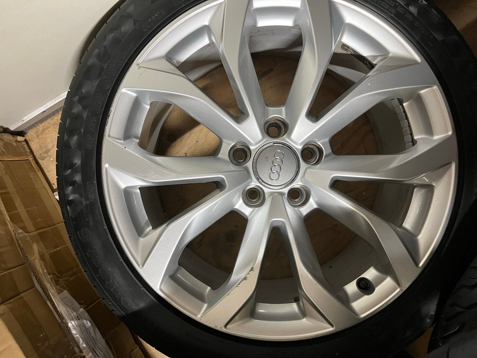 Audi  A5 A6 A7 orignele velgen - 245/40 R18 met Continental, Auto-onderdelen, Banden en Velgen, 18 inch, Banden en Velgen, Ophalen of Verzenden