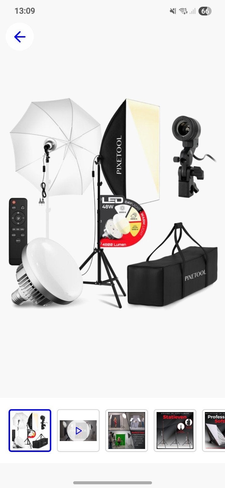 Complete Pixetool Fotostudio Set, Audio, Tv en Foto, Fotografie | Fotostudio en Toebehoren, Ophalen, Inclusief softbox, Complete fotostudio