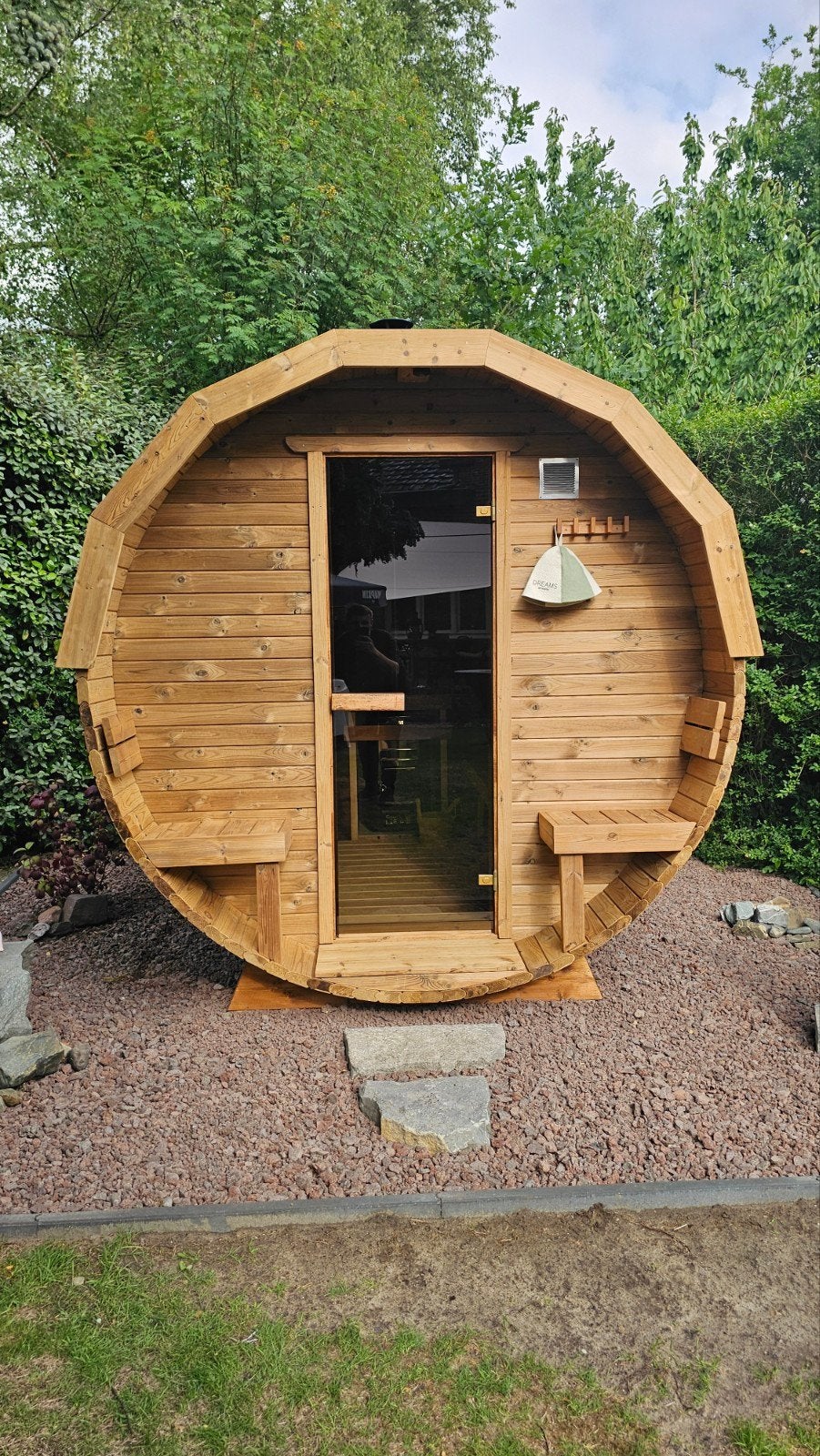 3M Barrel Sauna Gratis Levering en Plaatsing - 10% KORTING, Sport en Fitness, Ophalen of Verzenden, Nieuw, Fins of Traditioneel