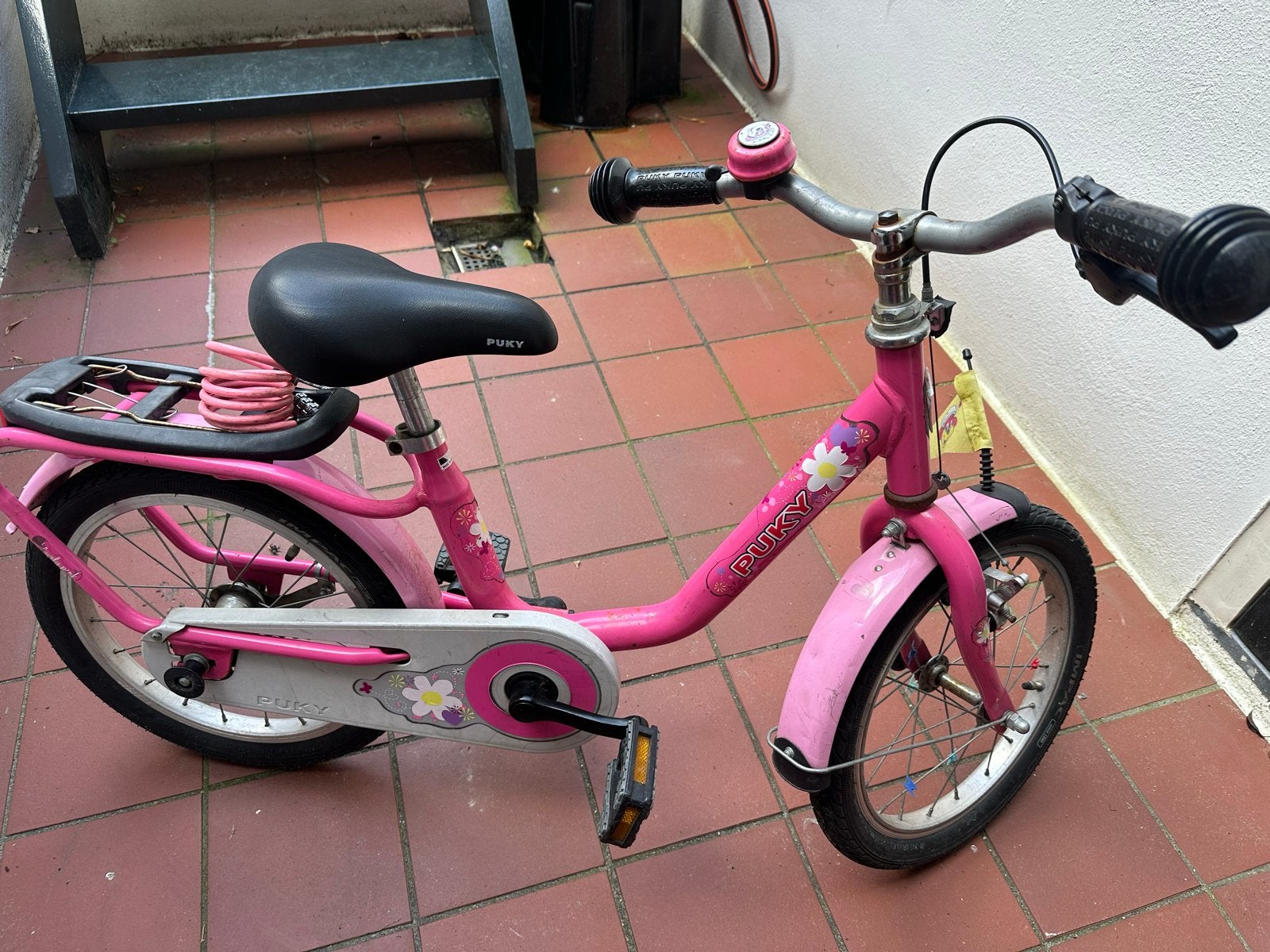 Puky kinderfiets 16 inch - Roze, Ophalen, Gebruikt, Terugtraprem, 16 tot 20 inch