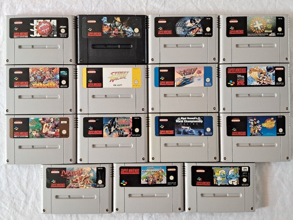 15 Super Nintendo SNES Games / Spellen Set Te Koop, Avontuur en Actie, Gebruikt, 2 spelers, Eén computer