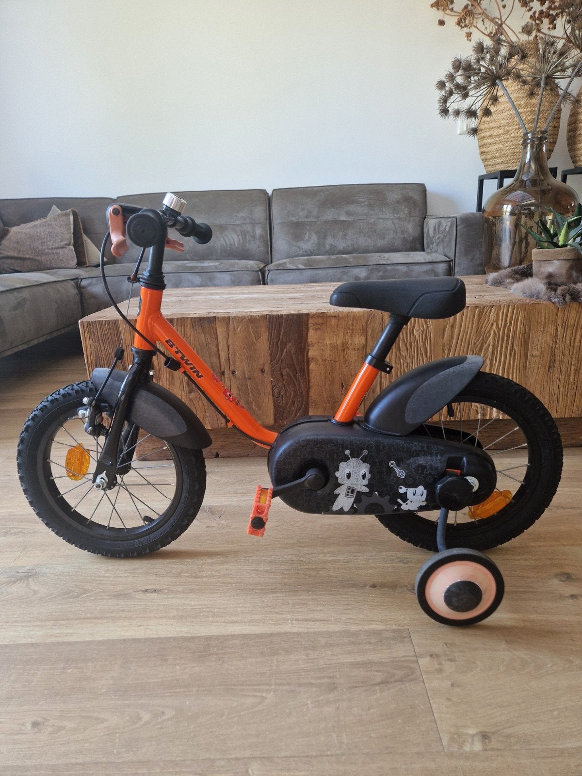 FIETS 14 INCH 3-5 JAAR 500 ROBOT B'TWIN, Ophalen, Zijwieltjes, Gebruikt, Minder dan 16 inch