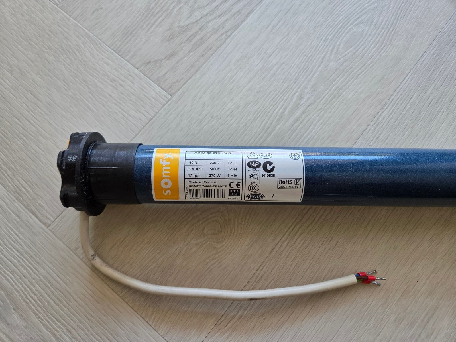 Somfy OREA 50 RTS 40/17 buismotor voor zonwering, MANKEMENT, Gebruikt, Overige kleuren, Minder dan 100 cm, Ophalen of Verzenden