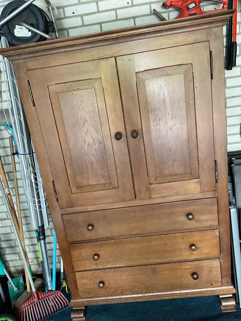 Eikenhouten kast, Ophalen, Gebruikt, 100 tot 150 cm, Eikenhout
