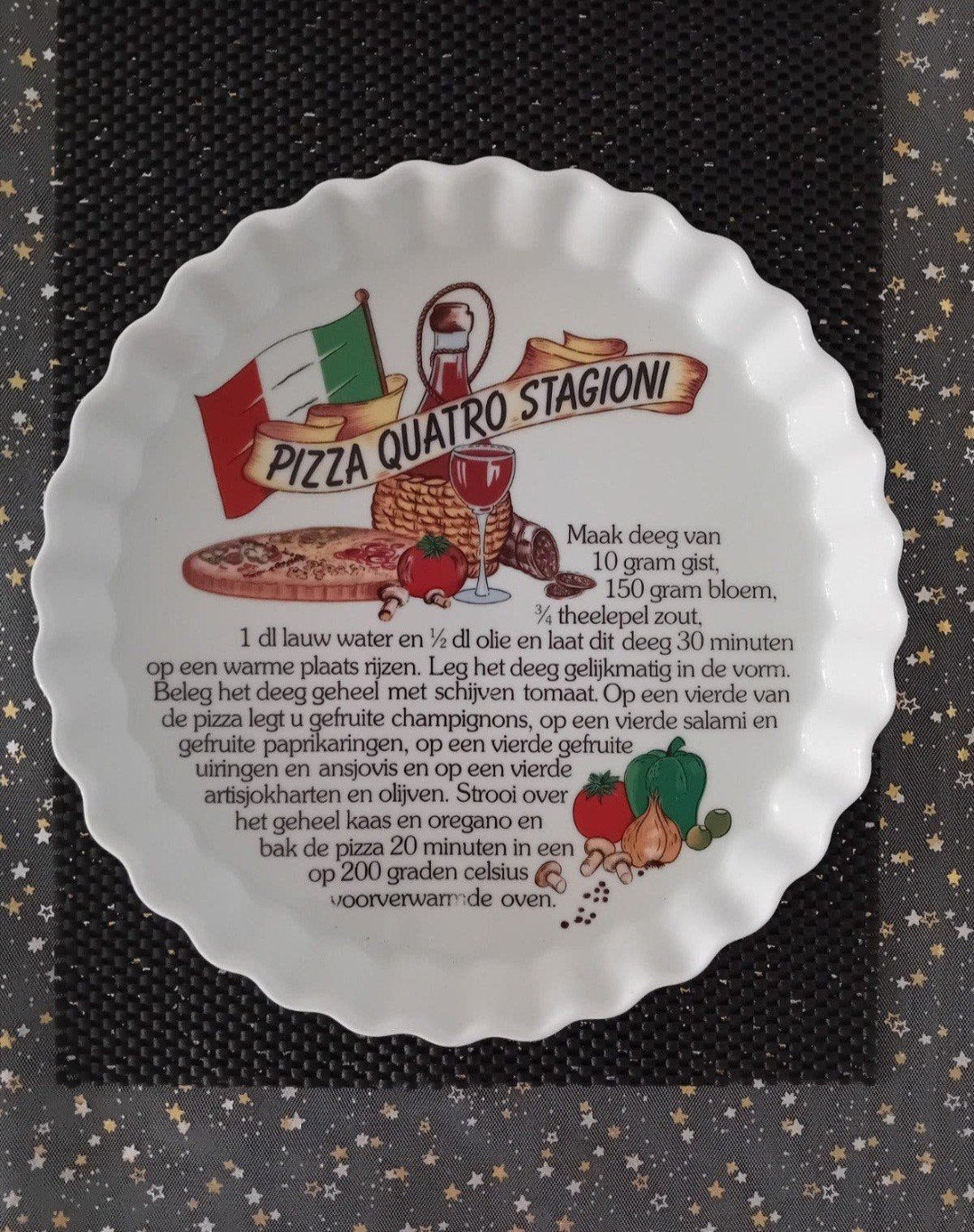 Pizza Quatro Stagioni Ovenschaal Porselein Wit Ø 28 x 4 cm h, Ophalen, Nieuw