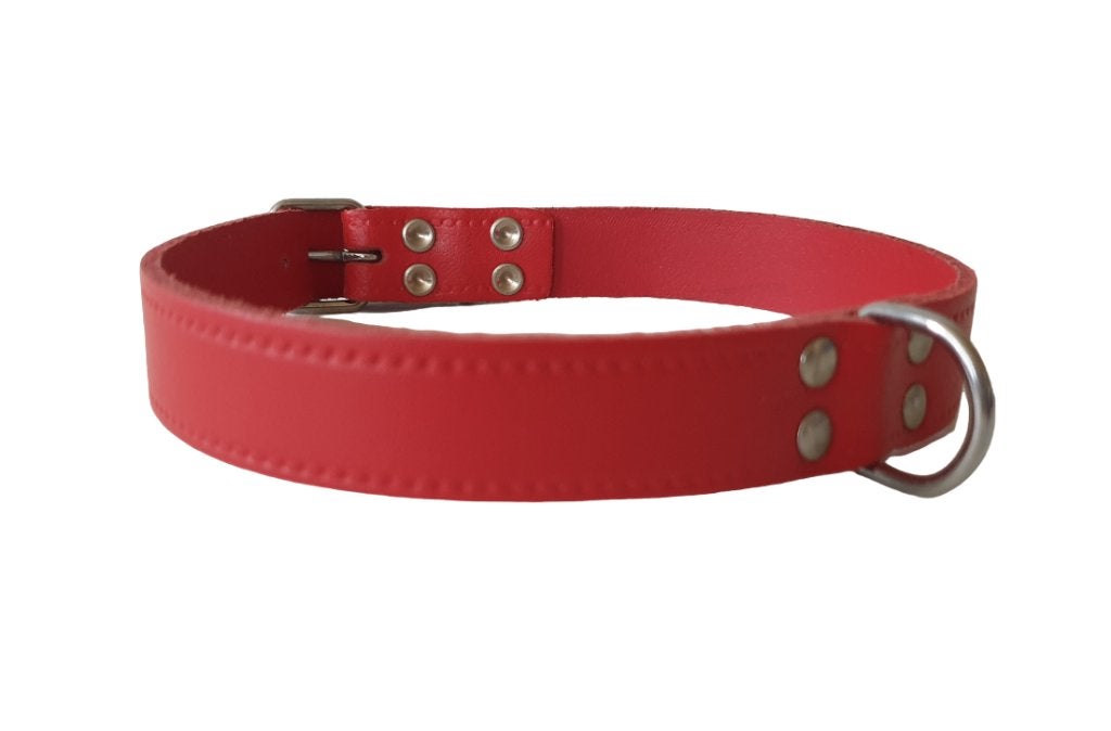 NOBBY Halsband Leder Rood Nekomtrek 40-44 cm KOOPJE!!!, Ophalen of Verzenden, Nieuw