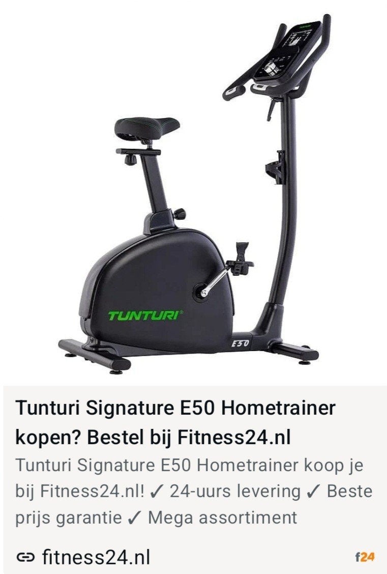 Tunturi Signature E50 Fitness Fiets - Hometrainer, Ophalen of Verzenden, Zo goed als nieuw, Metaal, Benen