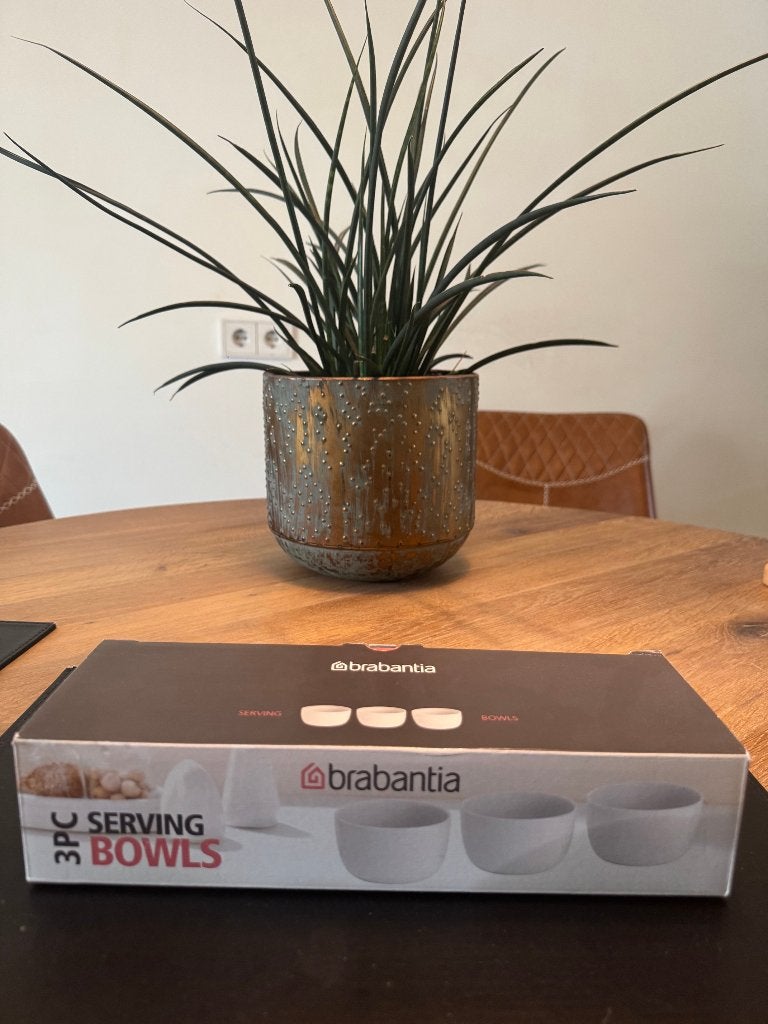 Brabantia serveerset – 3 schaaltjes + houten serveerplank, Huis en Inrichting, Ophalen, Overige materialen, Nieuw, Schaal of Schalen