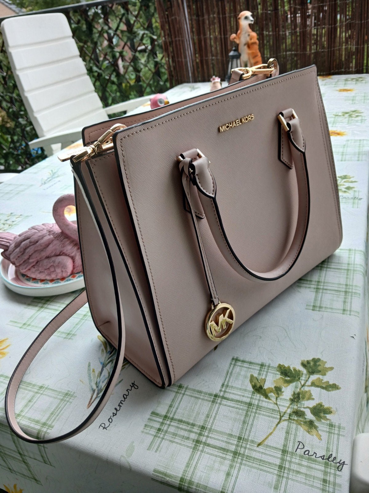 Michael Kors Hope Large Satchel - Powder Blush, Ophalen of Verzenden, Zo goed als nieuw, Roze, Handtas