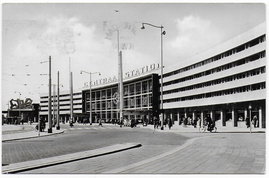 Rotterdam Centraal Station Oude Gelopen Ansichtkaart B5366, Ophalen of Verzenden, 1960 tot 1980, Gelopen, Zuid-Holland