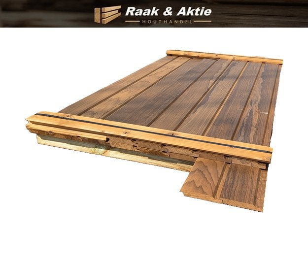 3.66 m2 Hardhout halfhouts rabat - nr: HP62, Ophalen, Planken, Nieuw, Hardhout