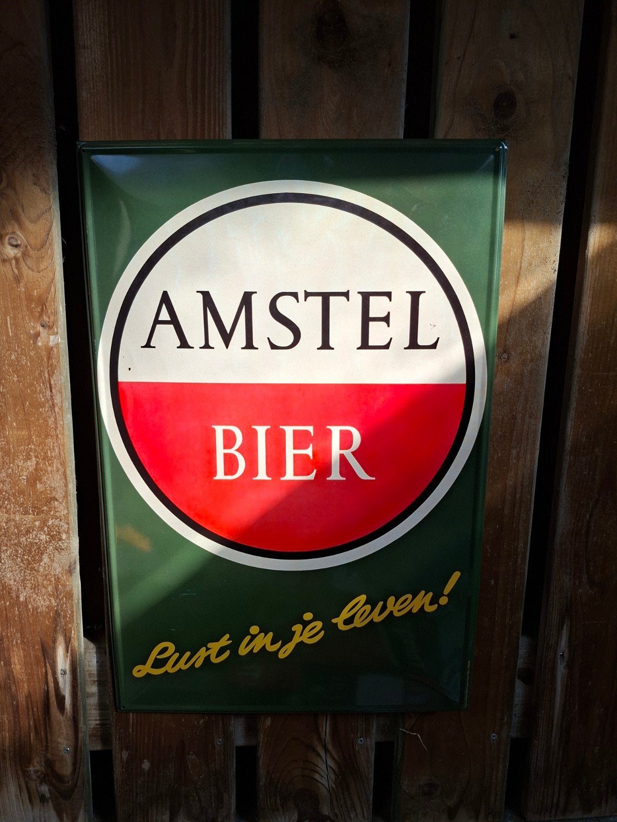 Amstel Bier Reclamebord - Lust in je leven!, Ophalen, Gebruikt, Reclamebord