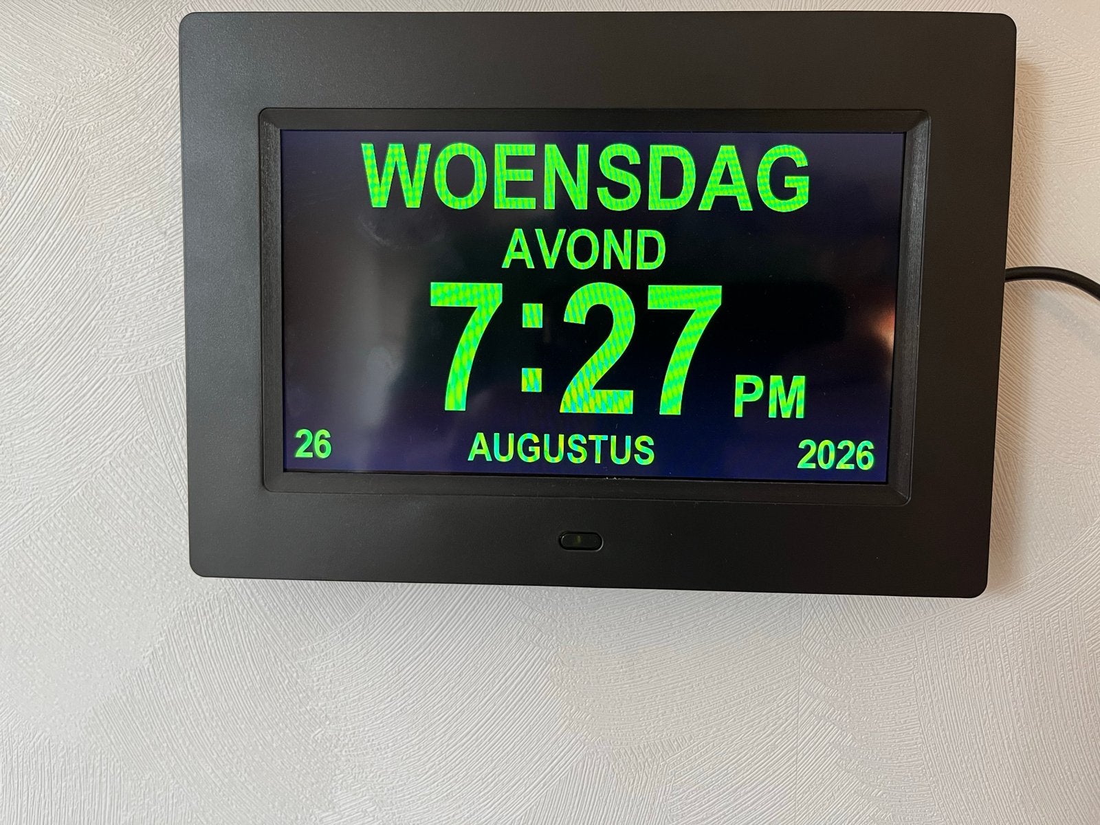 Digitale kalenderklok -- dementieklok medicijnalarm, Ophalen, Overige merken, Klokfunctie, Zo goed als nieuw