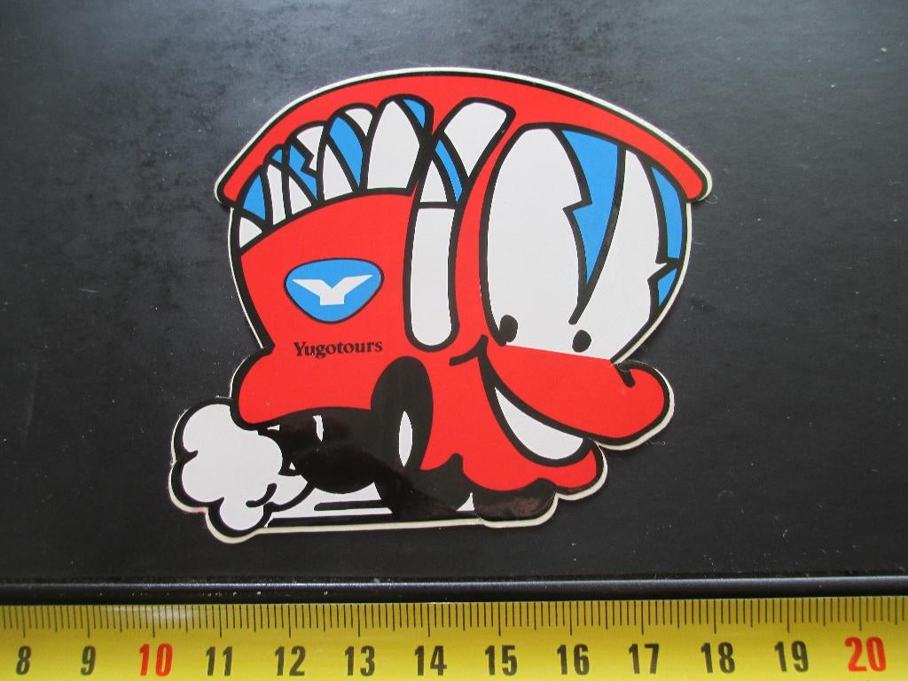 sticker Bus YUGOTOURS, Ophalen, Zo goed als nieuw