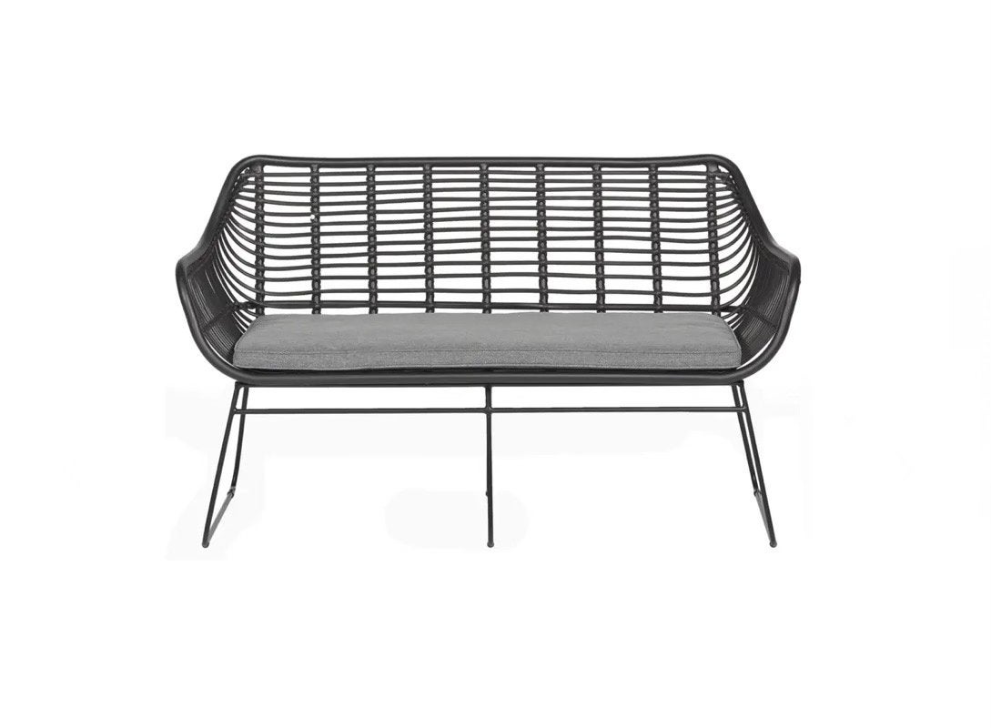 Zwarte Karwei Mason bank / tuinbank, Ophalen, Zo goed als nieuw, Wicker