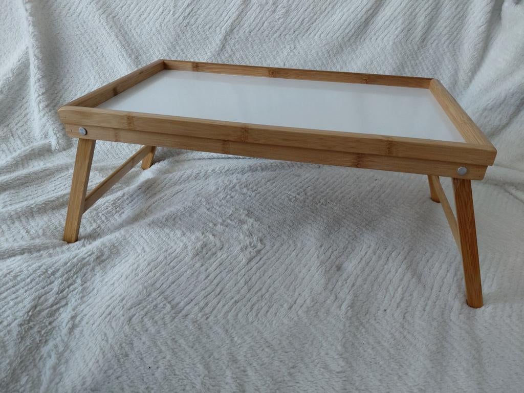 Relaxdays Inklapbaar Bedtafeltje Wit Hout - 50x31x23,5 cm, Minder dan 45 cm, Minder dan 55 cm, Modern, Functioneel, Nieuw