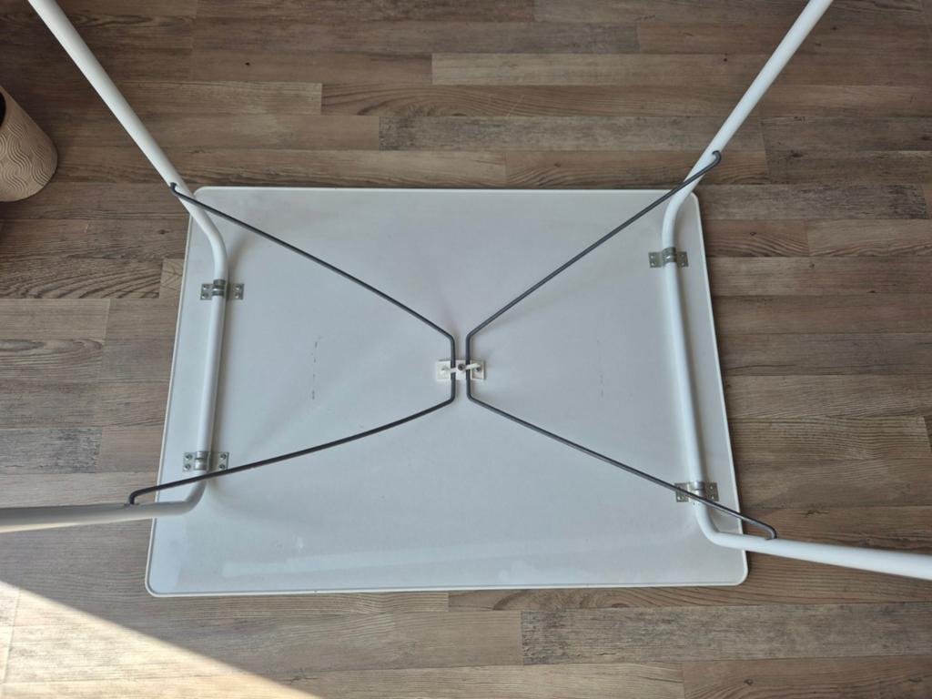 Inklapbare campingtafel wit 80x60, Huis en Inrichting, Tafels | Eettafels, 100 tot 150 cm, Zo goed als nieuw, Rechthoekig, 50 tot 100 cm
