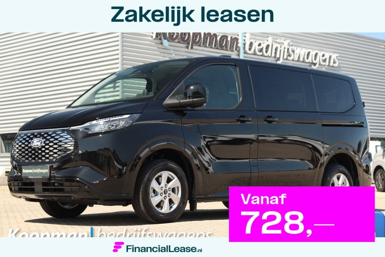 Ford E-Transit Custom 320 L1H1 Kombi | 9 persoons | Limited, Automaat, Zwart, Origineel Nederlands, 2200 kg