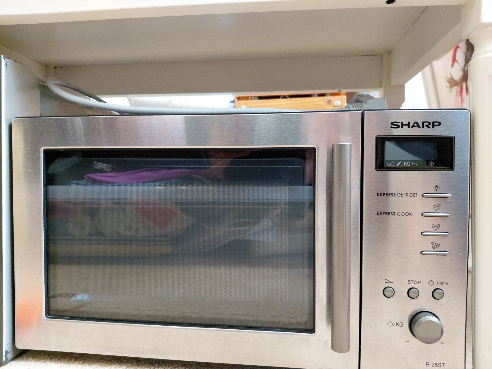 Sharp R-26ST Magnetron 800W - Zilver, Witgoed en Apparatuur, Magnetrons, Ophalen, Gebruikt, Magnetron, Draaiplateau