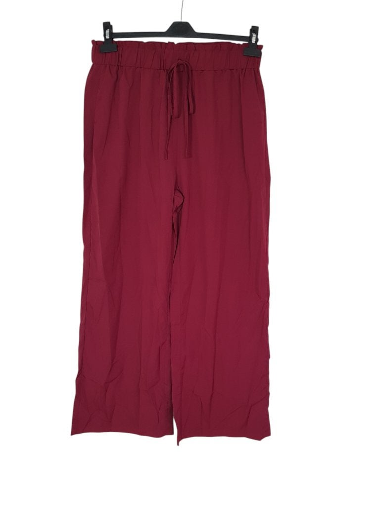 Prachtige donkerrode wide leg zomerbroek maat XL/44., Verzenden, Maat 42/44 (L), Zo goed als nieuw, Lang