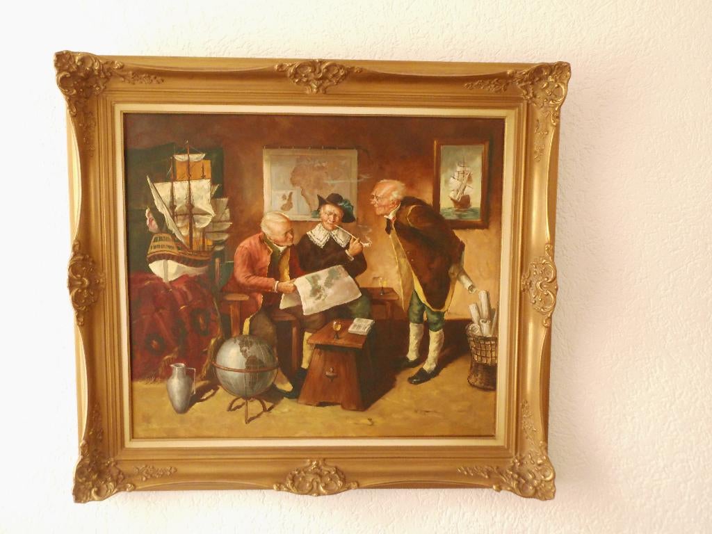 schilderij J. Eberhardt, Antiek en Kunst, Kunst | Schilderijen | Klassiek, Ophalen