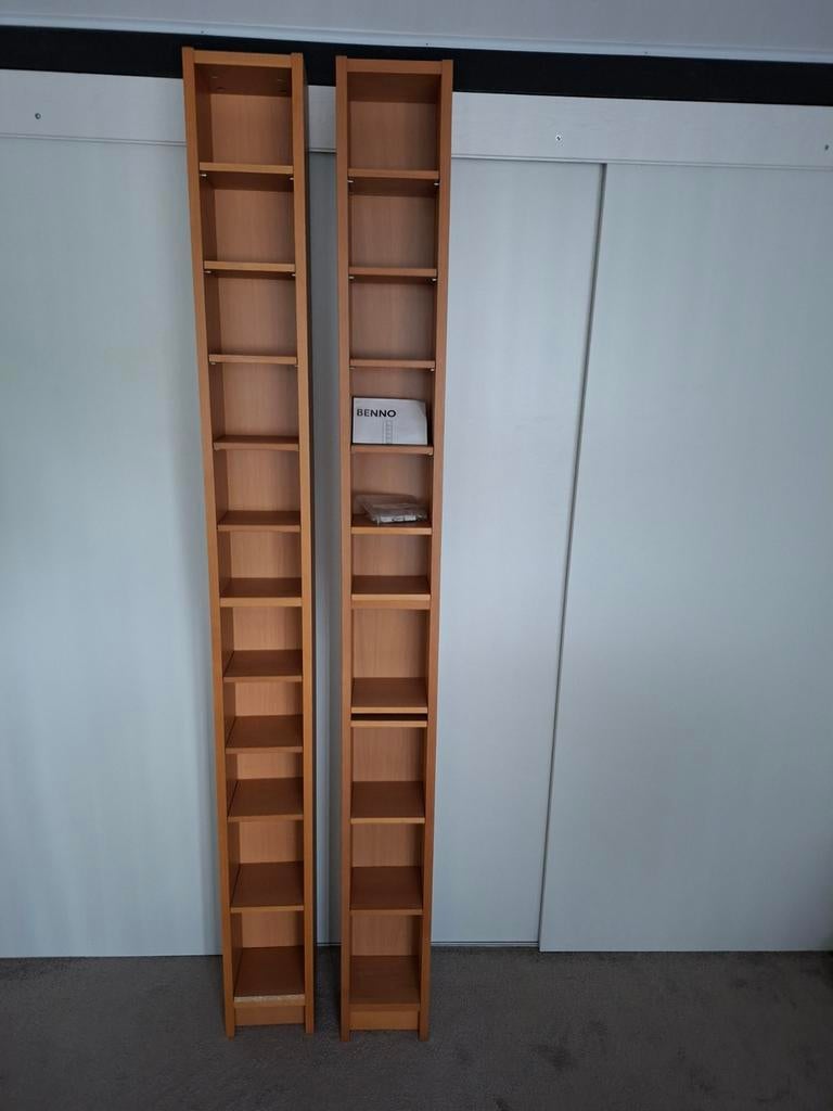 IKEA Benno CD/DVD-rek - 2 stuks met bevestigingsmateriaal, Ophalen, Gebruikt, 150 discs of meer, Hout