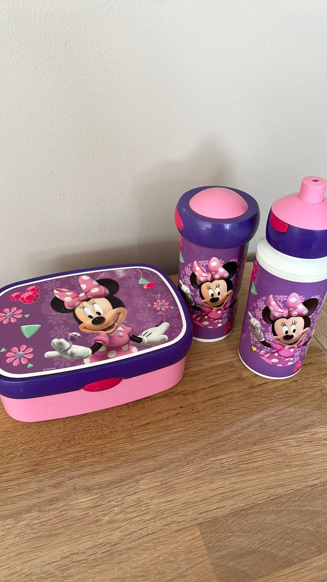 Mepal lunchset Minnie Mouse - Broodtrommel en drinkbekers, Ophalen of Verzenden, Gebruikt