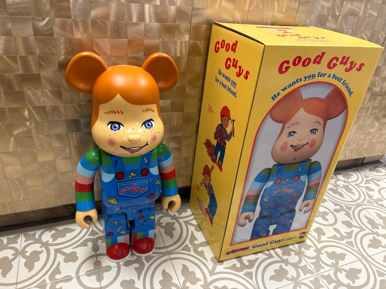 Bearbrick goodguy/chucky 1000%, Ophalen of Verzenden, Nieuw