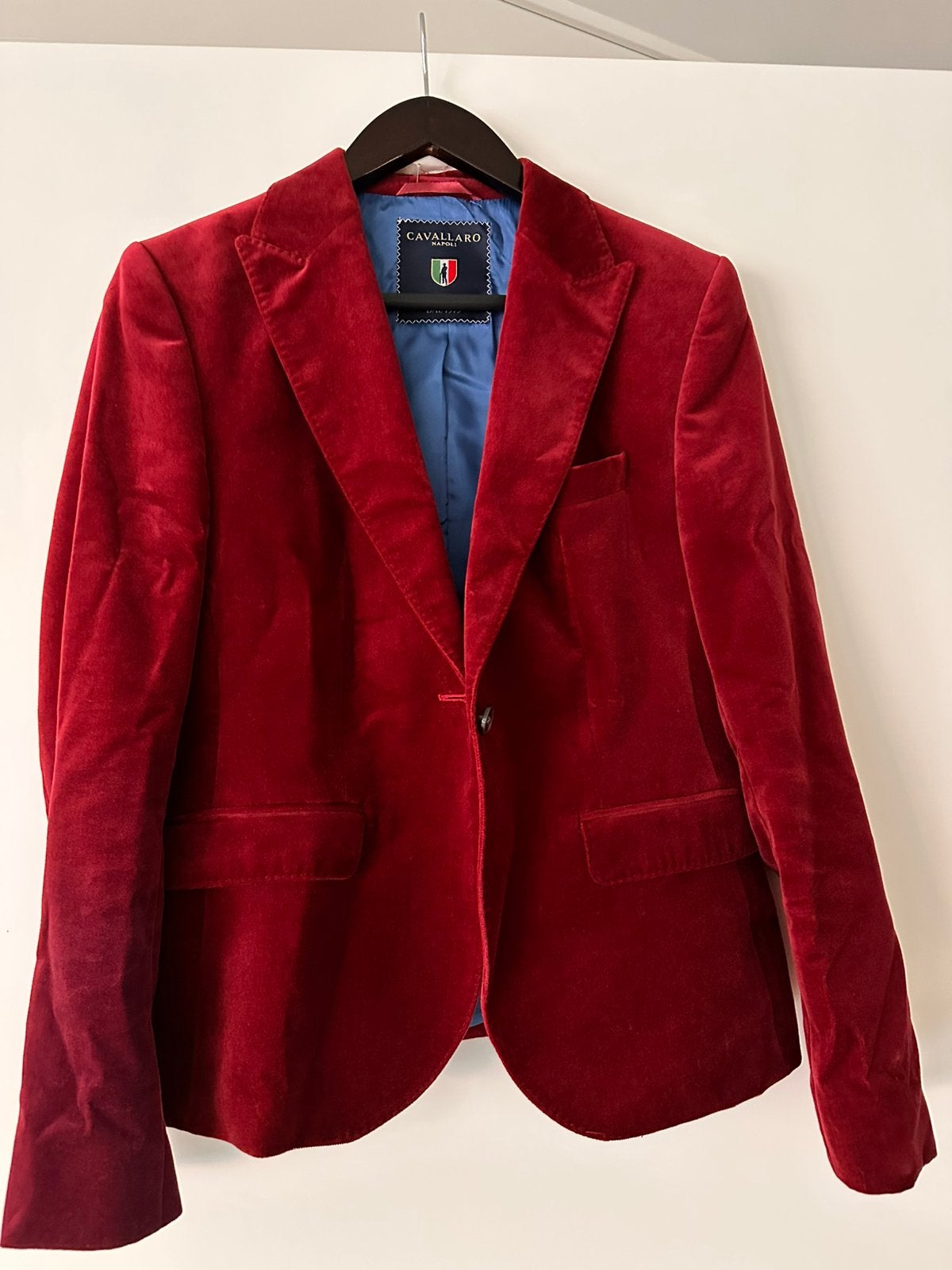 ️ Eyecatcher! Rode velvet blazer van Cavallaro Napoli – 42, Maat 42/44 (L), Ophalen of Verzenden, Zo goed als nieuw, Jasje