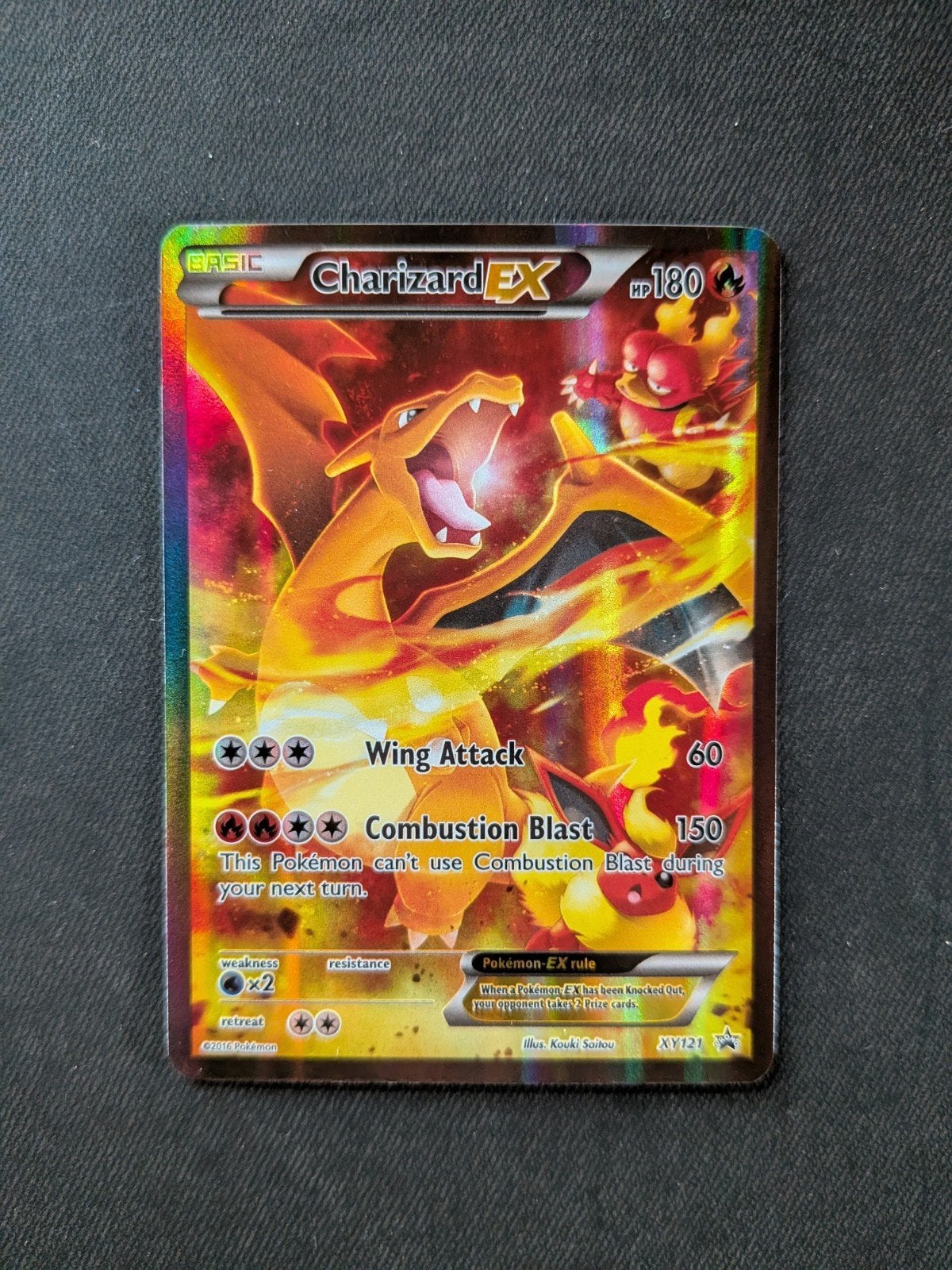 Charizard EX XY121 Full Art Promo Pokémon Kaart, Ophalen of Verzenden, Zo goed als nieuw, Losse kaart, Foil