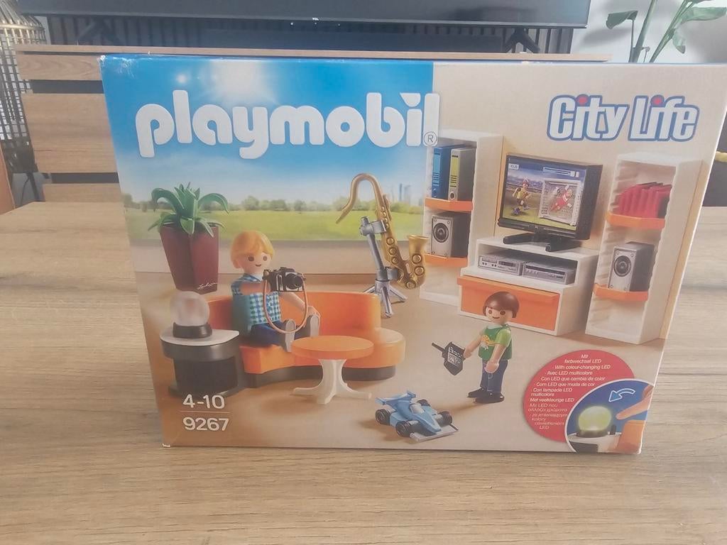 Playmobil City Life Woonkamer met LED-verlichting 9267, Ophalen of Verzenden, Zo goed als nieuw, Complete set