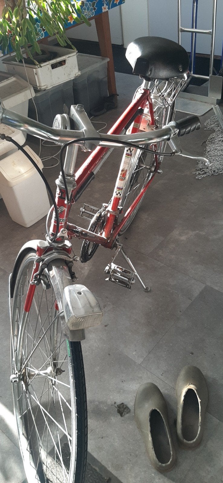 Vintage fiets rood 10 versnellingen, 59 cm of meer, Ophalen, Peugeot, Jaren '60 of nieuwer
