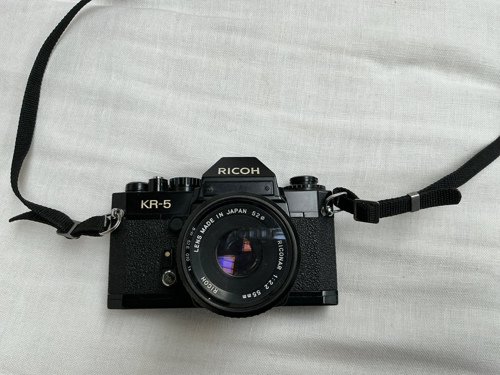Ricoh KR-5 Spiegelreflexcamera met Riconar 55mm f/2.2 lens, Audio, Tv en Foto, Ophalen of Verzenden, Gebruikt, Spiegelreflex, Overige Merken