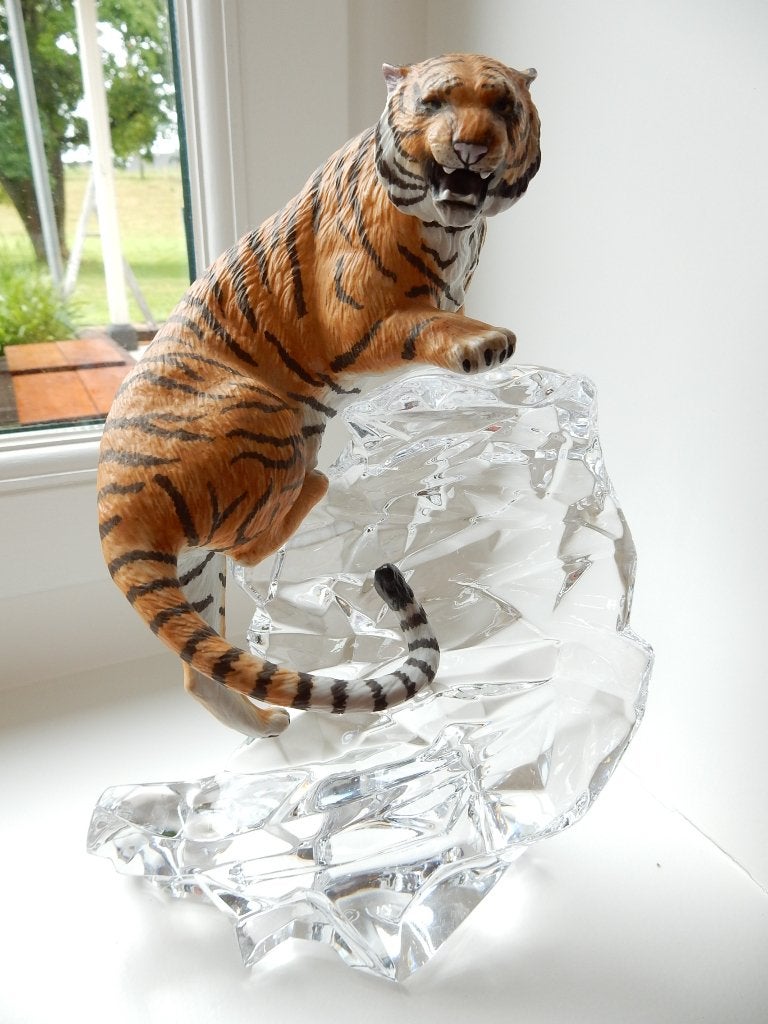 Franklin Mint Bengaalse Tijger op Loodkristal, Verzamelen, Ophalen of Verzenden, Zo goed als nieuw, Dier
